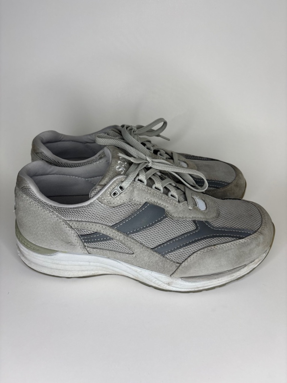 SAS Journey Tour Mesh Lace Up Walking Comfort Shoes Grey Suede Men’s Size 12W